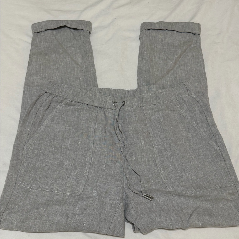 Saks Fifth Avenue Gray Linen Pants